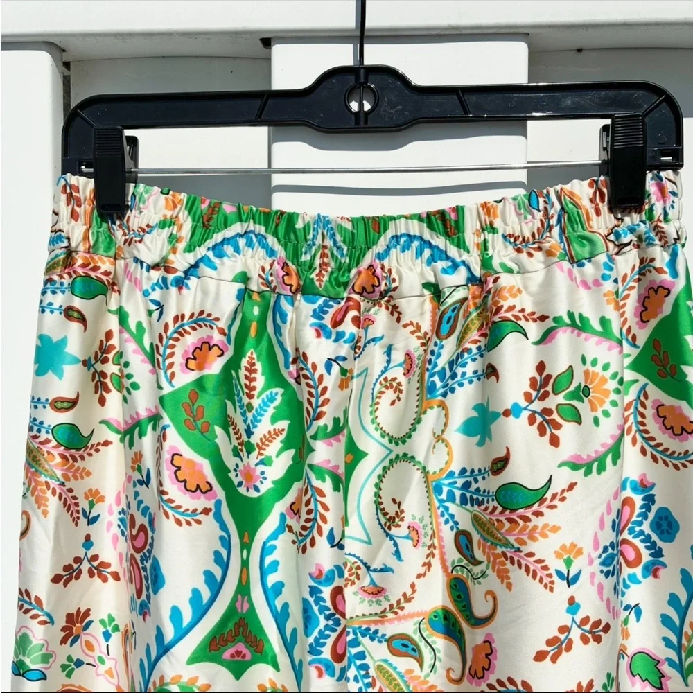 Rachel Zoe Multicolored Printed Satin Blazer & Pant Set NEW Women’s Large - Picture 10 of 16